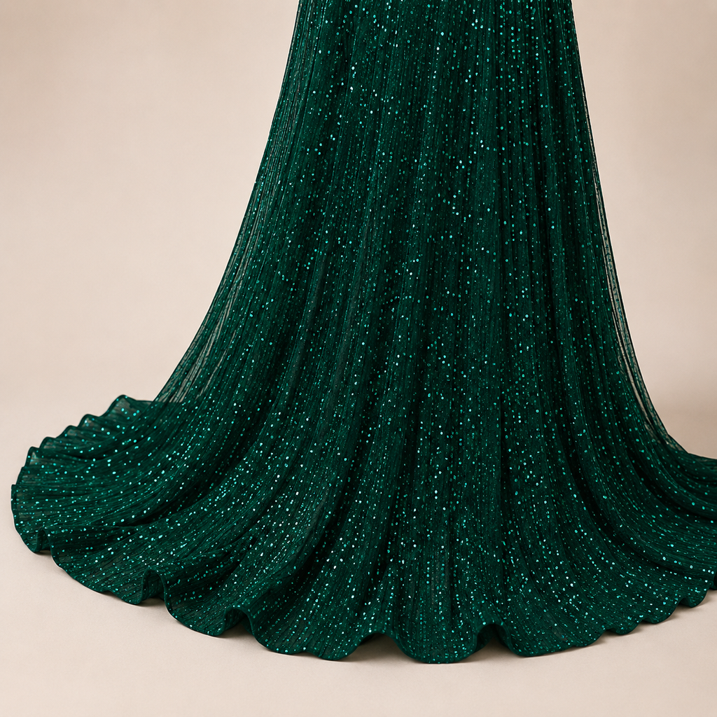 Vestido Longo de Luxo | Aurora Esmeralda