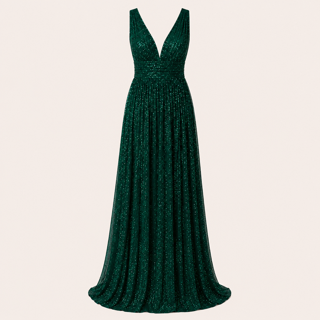 Vestido Longo de Luxo | Aurora Esmeralda