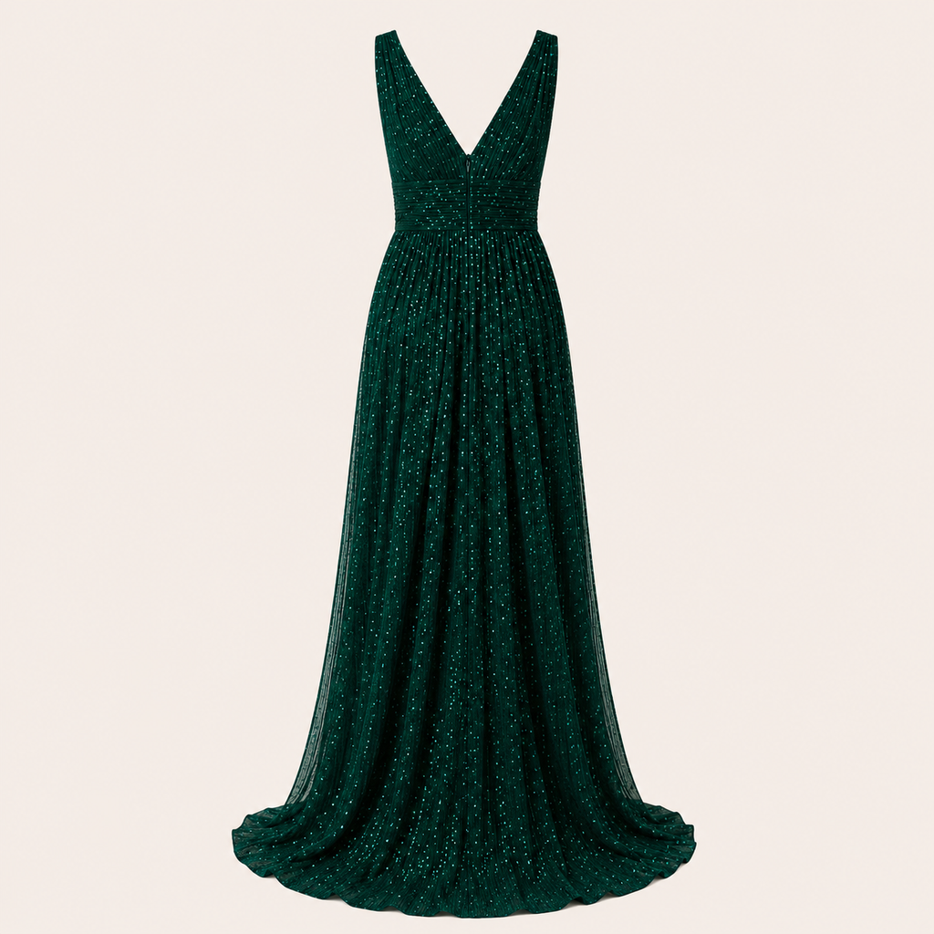 Vestido Longo de Luxo | Aurora Esmeralda