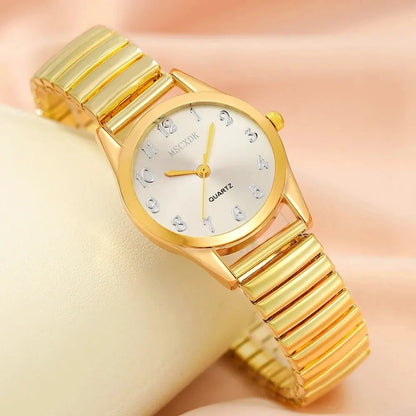 Conjunto Relógio & Jóias Golden 6 peças